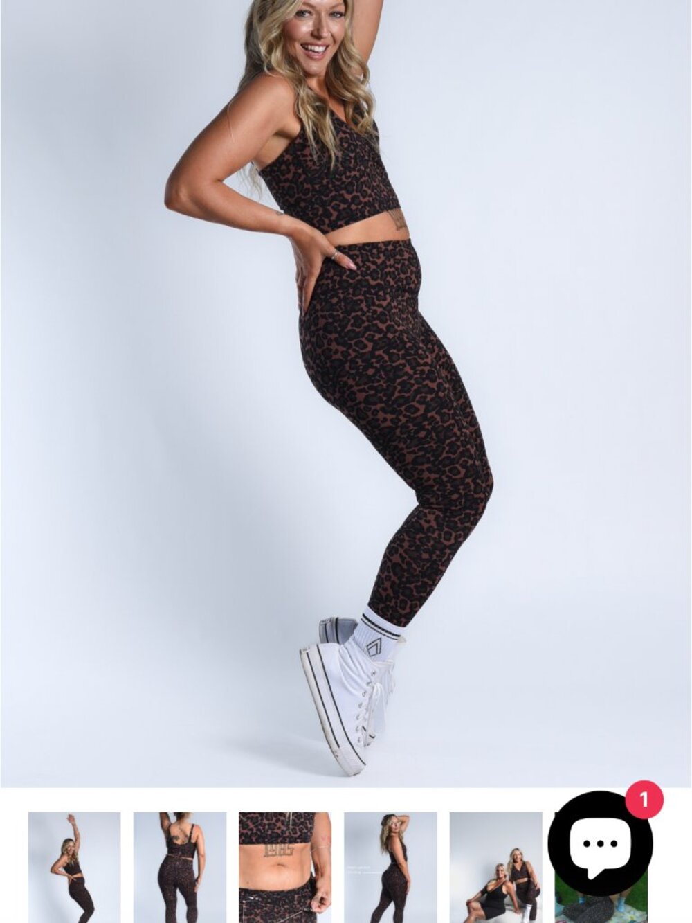ARRO Athletics Leopard Print Activewear Set XL Sports Bra & Leggings Matching Se